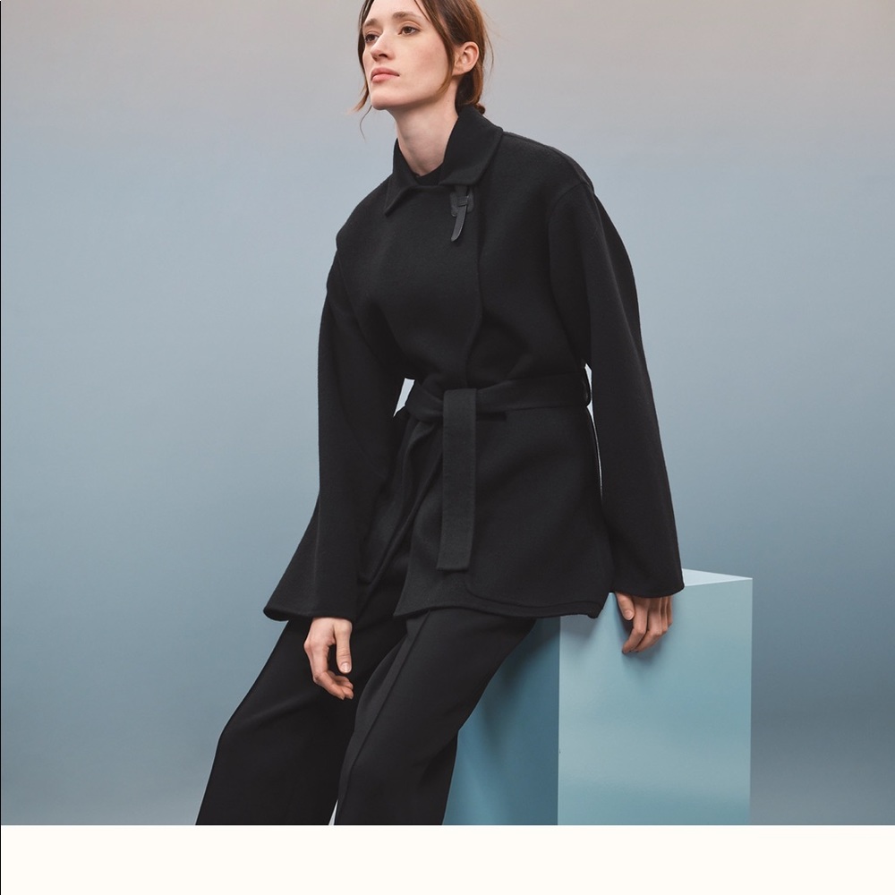 Hermes black double cashmere coat - Picture 12 of 12